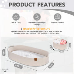 PeraBella diaper changing basket with sturdy handles for easy transport.
