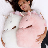 Perfectto Design unicorn pillows white-pink 2 pack enhance nursery decor with soft cuddly comfort.