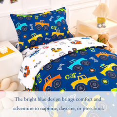 PERFMET car-print toddler bedding pillowcase pairs cute design with washability.