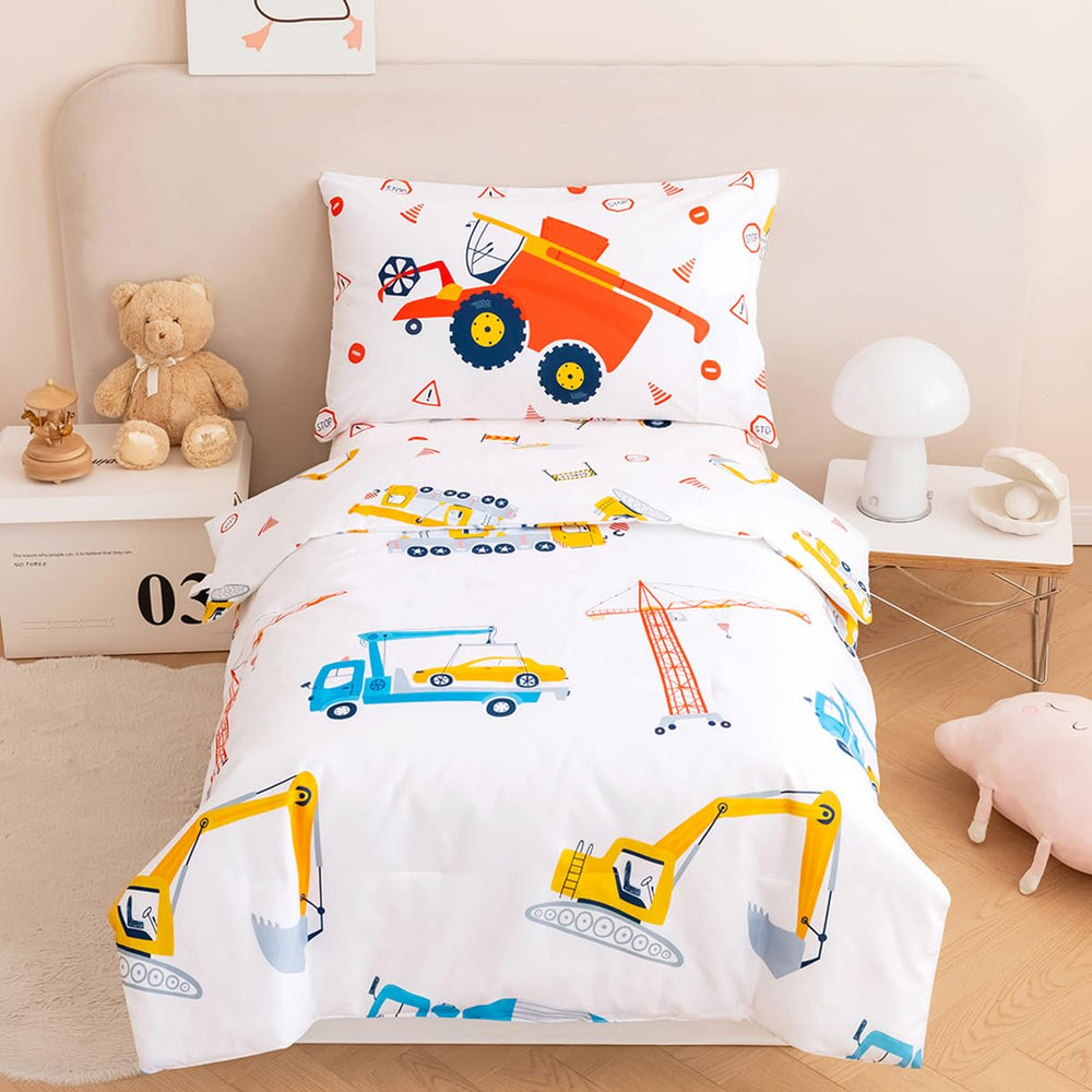 PERFMET construction toddler bedding comforter for imaginative play nights