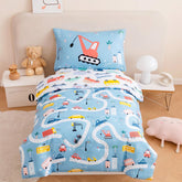 PERFEMET toddler bedding car-design comforter for cozy bedtime fun