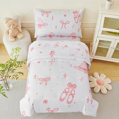 PERFEMET bow comforter pillowcase pink close-up enhances bedtime comfort.