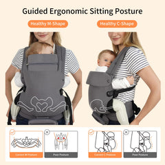 Perhanmm baby carrier outward-facing park view for curious babies.
