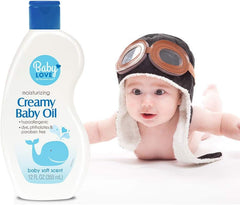 Personal Care Baby Oil 3-pack brand shot emphasizing hypoallergenic, versatile moisturizer for all ages.