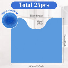 Peryiter 25-pack disposable mats offer quick absorbency for spills and messes.