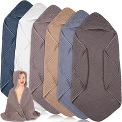 Peryiter 6-pcs muslin hooded towels pack shot highlights soft absorbent towels for newborn baths