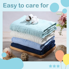 Peryiter blue-series multi-use baby towel serving as blanket or swaddle.