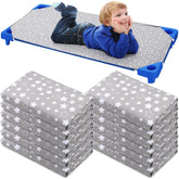 Peryiter cot sheets with star pattern fit 24x51 daycare mats for comfortable naps.