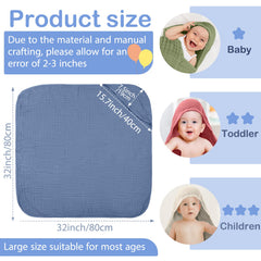Peryiter hooded baby towel 32x32 inch demonstrates full-body coverage after bath.
