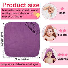 Peryiter hooded towel 32x32in in use for wrapping after bath