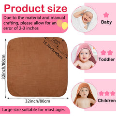 Peryiter muslin hooded baby towels 6pc set in different colors enhances coordinated newborn care