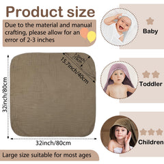 Peryiter hooded towel close-up shows six-layer absorbent muslin fabric.