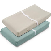 Pet Rejoir changing pad cover close-up shows soft muslin fabric for baby comfort.