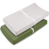 Pet Rejoir muslin changing pad cover olive green beige two-pack for baby changes