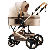 Petit B612 Luxury Stroller wheels enable smooth 360-degree maneuvering on city streets.
