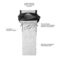 Petunia Pickle Bottom Boxy Backpack change station in action with removable pad