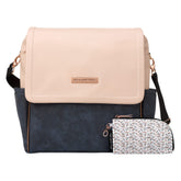 Petunia Pickle Bottom Boxy Backpack front view in Indigo Blush for chic on-the-go diaper bag.