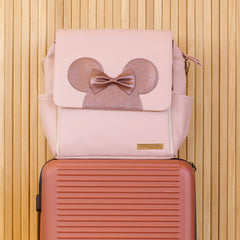 Petunia Pickle Bottom Boxy Backpack pink exterior bottle pockets for on the go