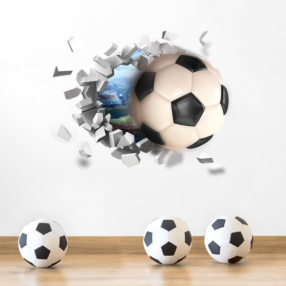 PEUTIER 3D football wall sticker assembly brings vibrant colors to energize kids' play spaces