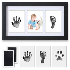 PewinGo hand-and-footprint kit frame shows a timeless baby keepsake in nursery decor