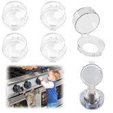 Pewosrid stove knob safety cover close-up, dual-press design enhances childproofing without hindering access.
