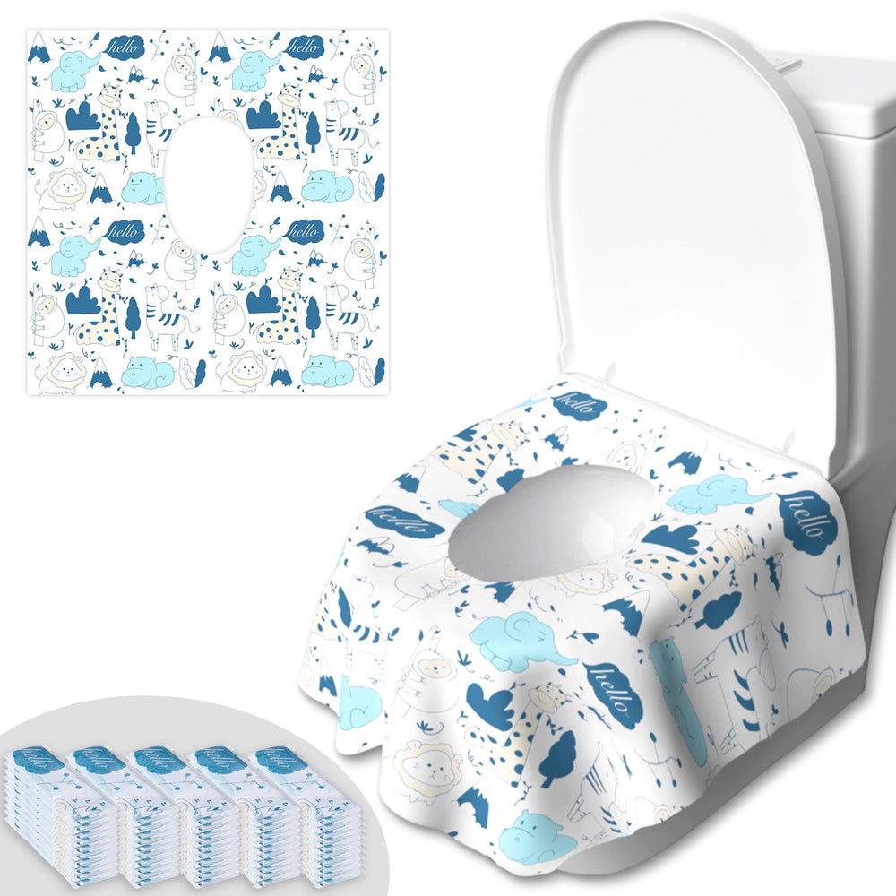 Peyazoco 50-pack packaging view for quick travel restroom protection on the go