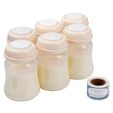 Phanpy breastmilk storage bottle with handwriting stickers helps date and organize milk for quick prep.