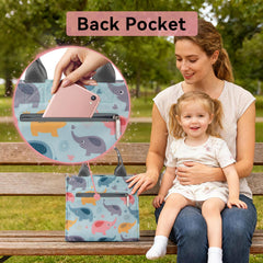 PHEBEN blue elephant tote main compartment neatly holds nappies and wipes