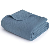 PHF baby muslin swaddle blanket front view shows generous 47x47 size for easy wrapping