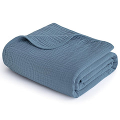 PHF baby muslin swaddle blanket front view shows generous 47x47 size for easy wrapping