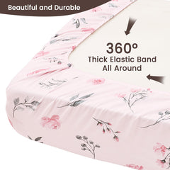 PHF universal-fit bassinet sheet with strong elastic band for secure stay-put fit.