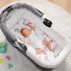 PHF bassinet-sheets universal-fit with elastic-band demonstrates snug, secure mattress hold.