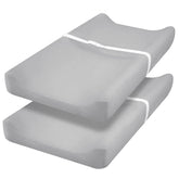 PHF changing pad cover grey two-pack on pad for easy diaper changes