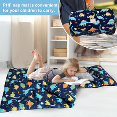 PHF Dinosaur Nap Mat carrying handle for easy preschool travel