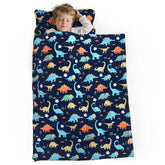 PHF Dinosaur Nap Mat close-up shows soft microfiber for cozy naps