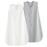 PHF sleep sack front view highlights breathable muslin cotton for gentle baby comfort.