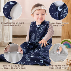 PHF sleep sack 2-way zip detail, easy midnight diaper changes with skin-friendly protection