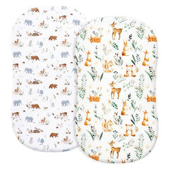 PHF Soft Bassinet Sheet Set Woodland folded—soft, skin-friendly fabric for peaceful baby sleep