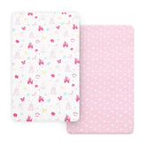 PHF Soft mini crib sheet castle pattern fits pack n play snugly for cozy naps.