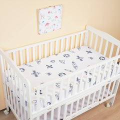 PHF Soft Space crib sheet fabric closeup highlights silky microfiber texture and skin-friendly feel