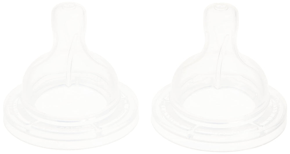Philips Avent anti-colic nipple with two holes for controlled milk flow.