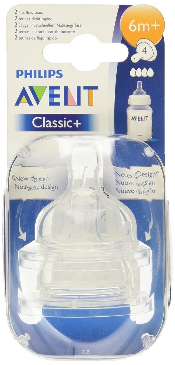 Philips Avent anti-colic nipple fast-flow 6m+ front view for smooth feeding