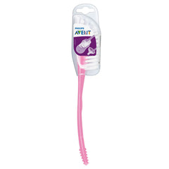 Philips AVENT pink bottle brush with an easy-grip handle.