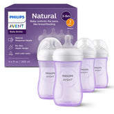 Philips Avent Natural bottle purple 9oz with Flow 3 nipple designed for natural feeding rhythm