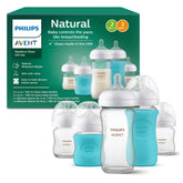 Philips Avent glass 4oz bottle with slow flow nipple supports gentle feeding rhythm