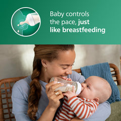 Philips Avent natural response nipple flow3 demonstrates baby-controlled milk flow.