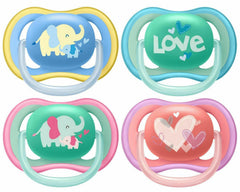 Philips Avent Ultra Air Pacifier 18+ Months four-pack keeps skin dry with large airholes