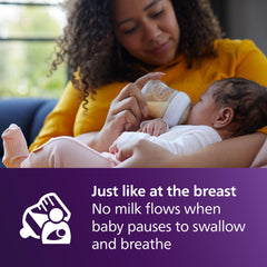 Philips Avent wide-breast-shaped nipple supports easy latch and comfortable feeding