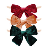phnydreg 3pc velvet bow headbands in brown showcase soft plush texture for comfy all-day wear