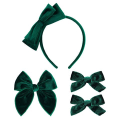 Phnydreg dark green velvet bow headband for soft comfort and cute everyday style.